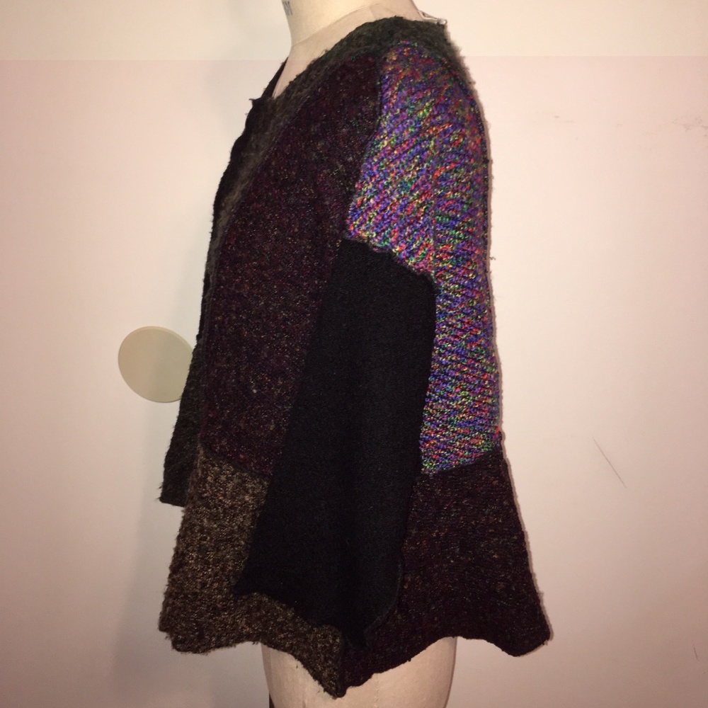 Multi-Colored Lagenlook Button Front Sweater - image 3